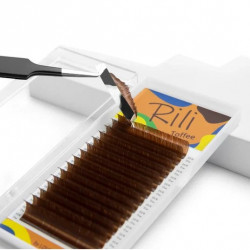 Ресницы для наращивания Rili Toffee L/0.07*8-15мм коричневые 16шт 131322