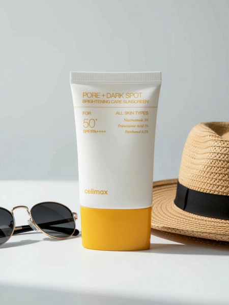 Крем для лица солнцезащитный Celimax Pore+Dark Spot SPF50+ с ниацинамидом Осветляющий 10мл 489690