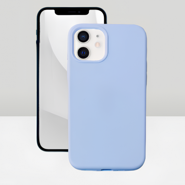 Чехол накладка силикон Silicone Case iPh 12/12 Pro светло-синий аналог