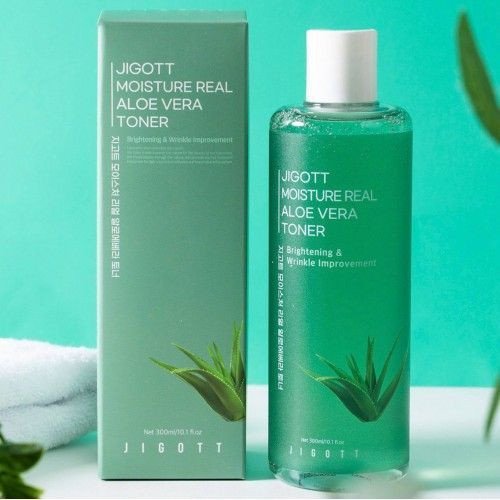 Тонер для лица Jigott Moisture Real с экстрактом алоэ Увлажняющий 300мл 282508