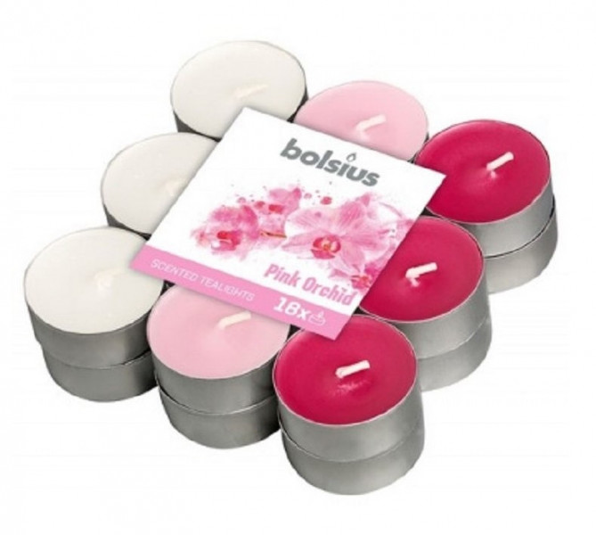 Свечи в гильзе ароматические Bolsius Pink Orchid 18шт 943440