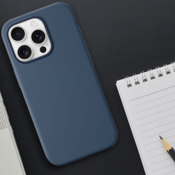 Чехол накладка силикон Silicone Case iPh 16 Pro Max синий аналог