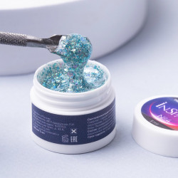 Гель для дизайна ногтей TNL InSpace светоотражающий с голографическим глиттером 04 5мл 6249869