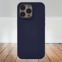 Чехол накладка силикон Silicone Case iPh 16 Pro Max темно-синий аналог