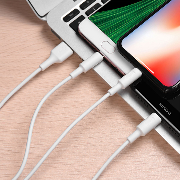 Кабель USB - 3в1 Lightning/Type-C/Micro USB Hoco X25 1м 2A белый