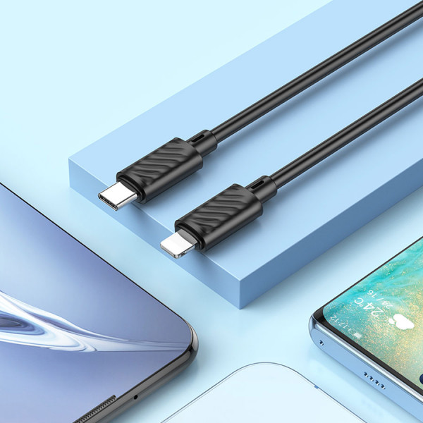 Кабель Type-C - Lightning Hoco X88 1м 3A 20W черный