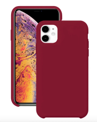 Чехол накладка силикон Silicone Case iPh 11 малиновый аналог