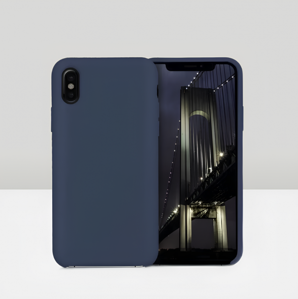 Чехол накладка силикон Silicone Case iPh XS Max темно-синий аналог
