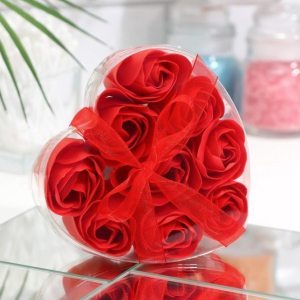 Мыло кусковое SB Beauty Мыльные розы Сувенирное красное 9шт 6962271