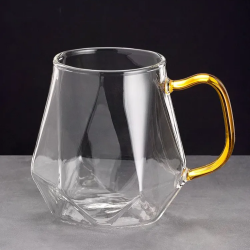 Кружка BestTea стекло 300мл прозрачная/желтая S-834 (Ф2)