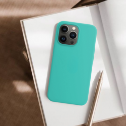 Чехол накладка силикон Silicone Case iPh 13 Pro бирюзовый аналог