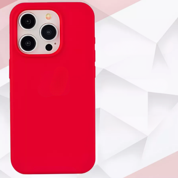 Чехол накладка силикон Silicone Case iPh 15 Pro Max красный аналог