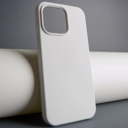 Чехол накладка силикон Silicone Case iPh 14 Pro Max белый аналог