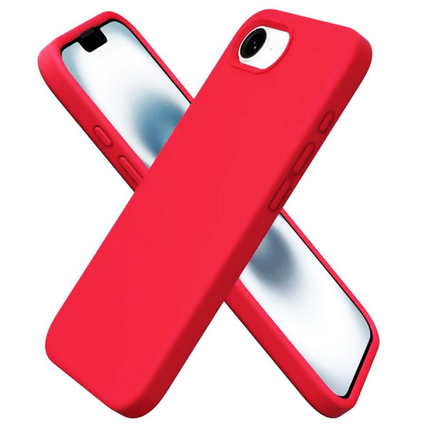 Чехол накладка силикон Silicone Case iPh 16E красный аналог