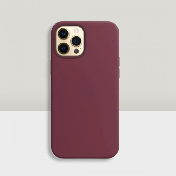 Чехол накладка силикон Silicone Case iPh 13 Pro Max бордовый аналог