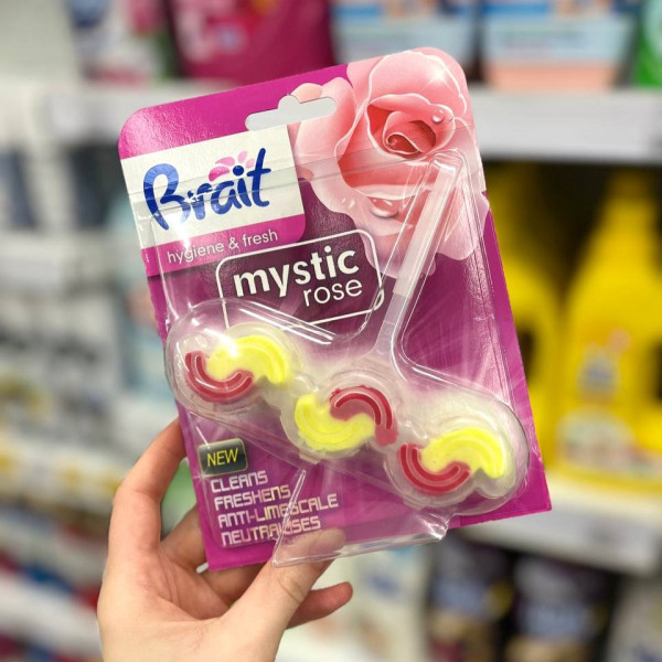 Ароматизатор для туалета блок Brait (Mystic rose) 45г