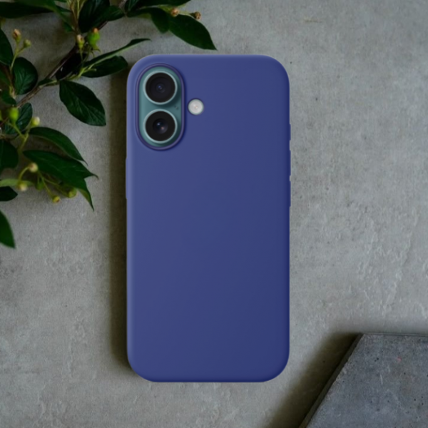 Чехол накладка силикон Silicone Case iPh 16 синий аналог