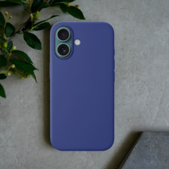 Чехол накладка силикон Silicone Case iPh 16 синий аналог