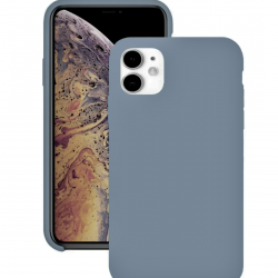 Чехол накладка силикон Silicone Case iPh 11 серо-голубой аналог
