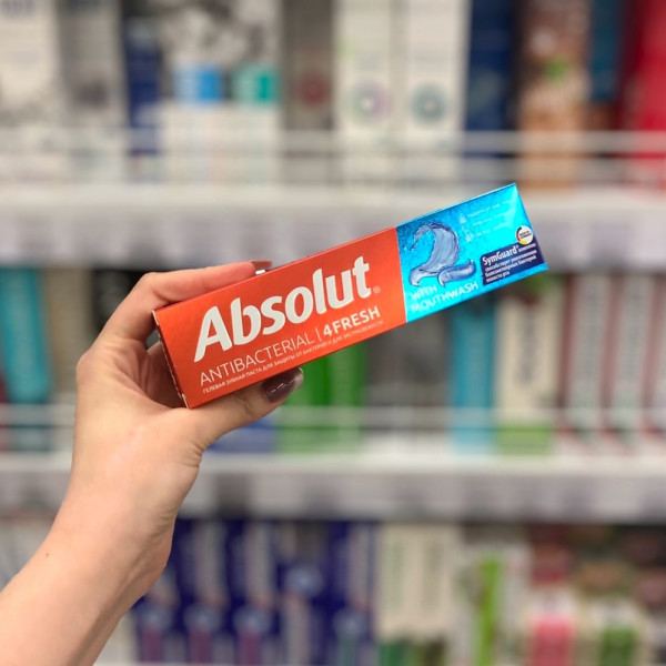 Паста зубная Absolut 4Fresh With Mouthwash Антибактериальная 110гр 018537
