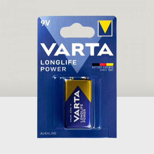 Батарейка VARTA Longlife Power Alkaline 6LR61/LR22 1BL алкалиновая (щелочная) 1шт 4922