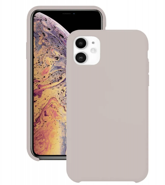 Чехол накладка силикон Silicone Case iPh 11 бежевый аналог