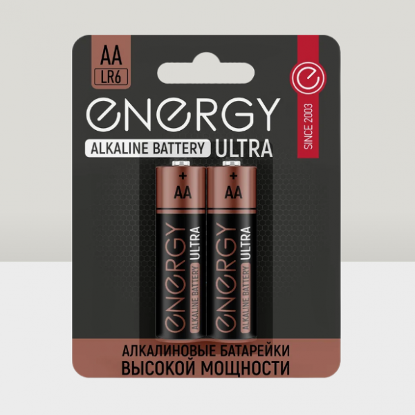 Батарейки Energy Ultra LR6 АА 2BL алкалиновые (щелочные) 2шт 104403