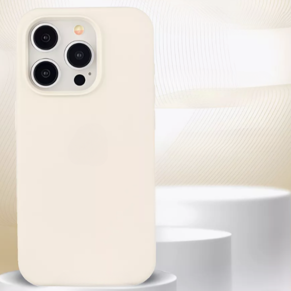Чехол накладка силикон Silicone Case iPh 15 Pro бежевый аналог