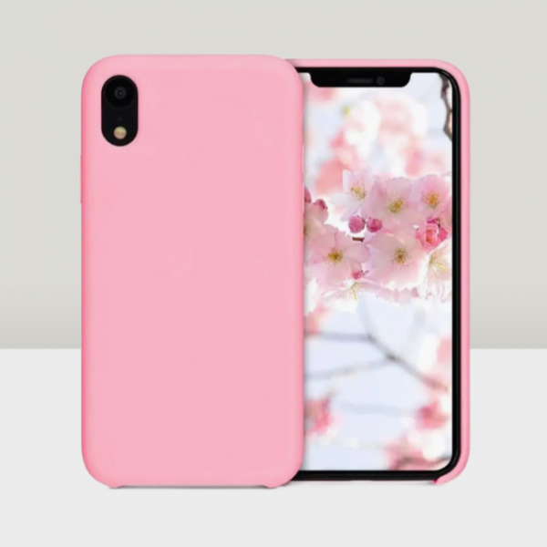 Чехол накладка силикон Silicone Case iPh XR розовый аналог