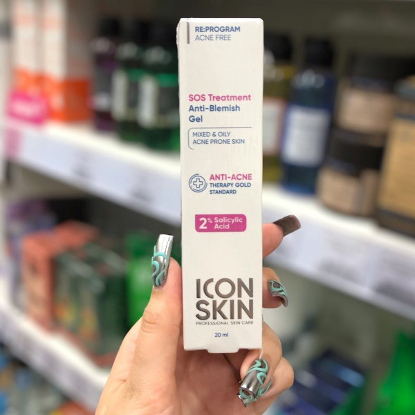 Гель для лица точечный Icon Skin SOS Treatment с салициловой кислотой Против воспалений 20мл 12550 -
