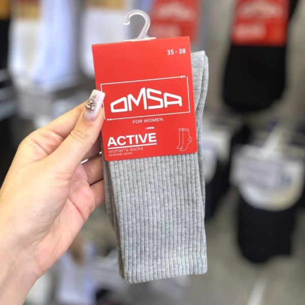 Носки женские длинные OMSA Active 152 серые 23-25рн 35-38ро