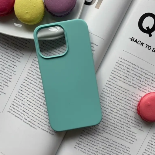 Чехол накладка силикон Silicone Case iPh 13 Pro мятный аналог
