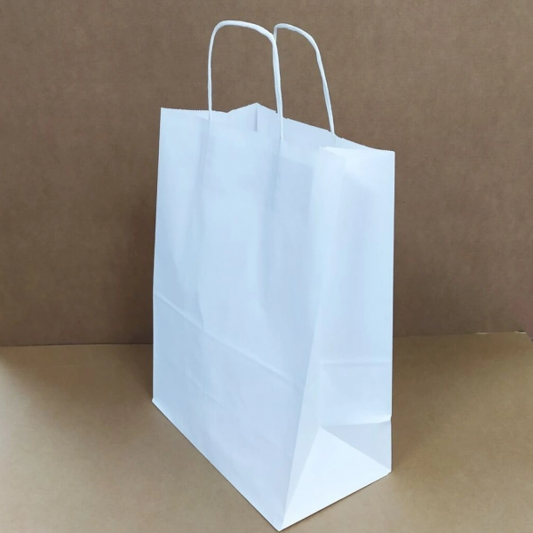 Пакет подарочный BX39 L 24*28см с крученой ручкой белый 01357