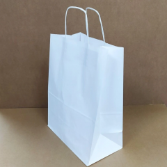 Пакет подарочный BX39 L 24*28см с крученой ручкой белый 01357