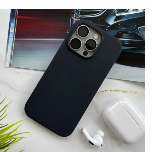 Чехол накладка силикон Silicone Case iPh 16 Pro черный аналог