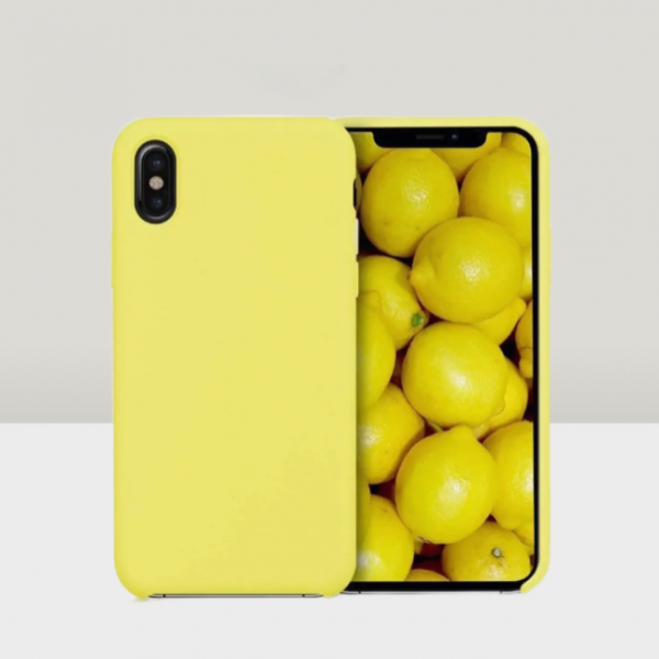 Чехол накладка силикон Silicone Case iPh XS Max желтый аналог