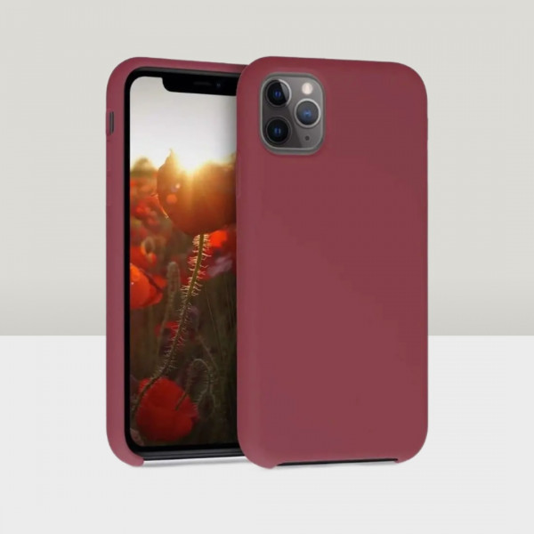 Чехол накладка силикон Silicone Case iPh 11 Pro бордовый аналог