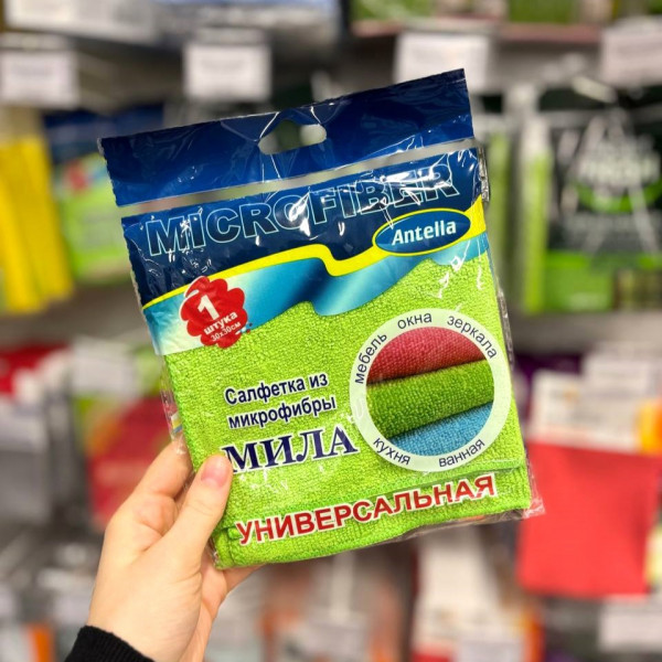 Салфетка микрофибра Antella Мила 30*30см 180гр/м2 70721